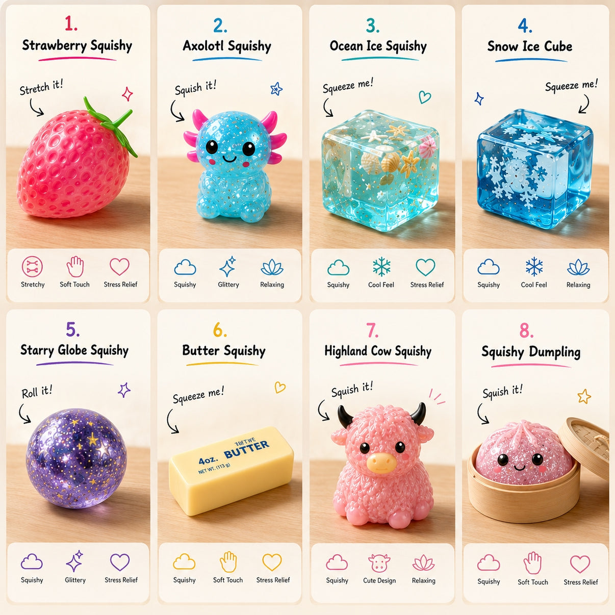 Velura™ 8pc Squishy Fun Box Set